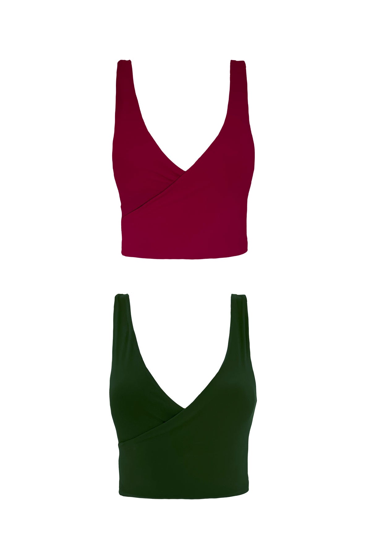 Buy IN MY BEAUTIFULLY WRAP-OVER MAROON RED, V-NECK, CROP TOP for