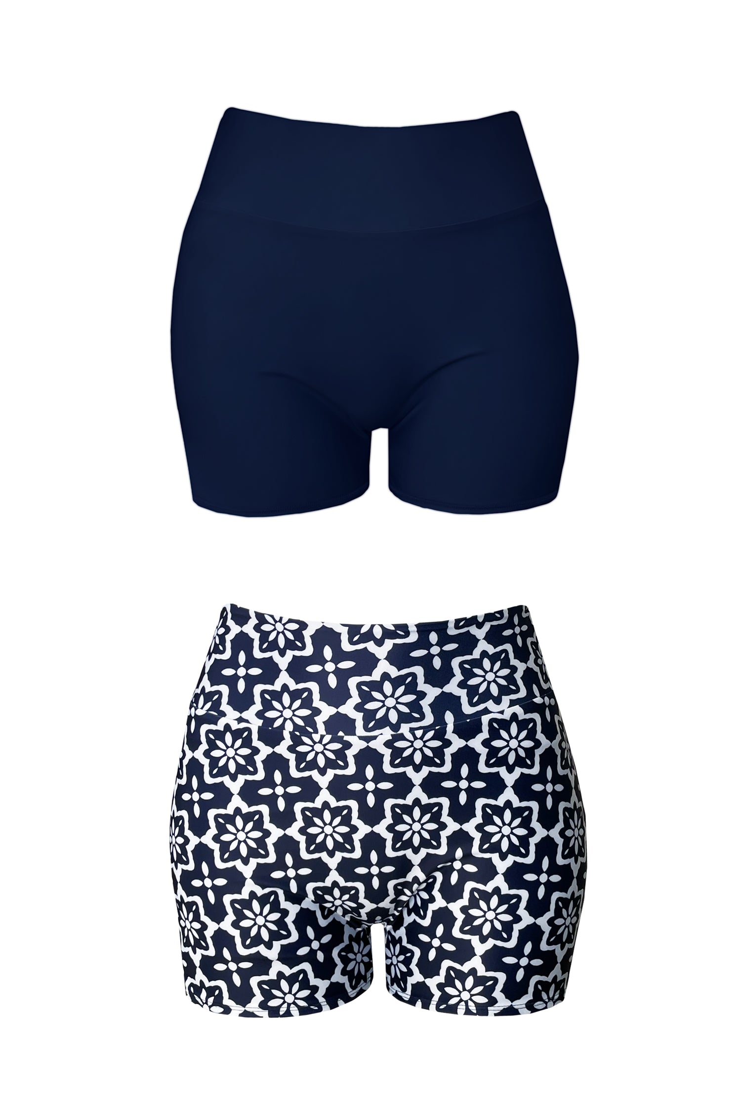 Andi Reversible Swim Shorts, Navy Plus Size Swimwear