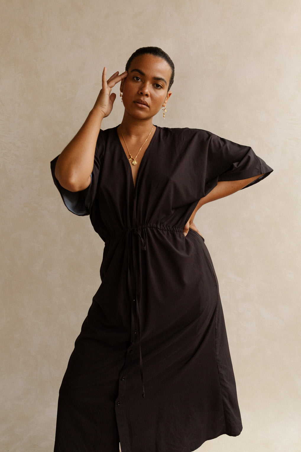 Black linen outlet kaftan